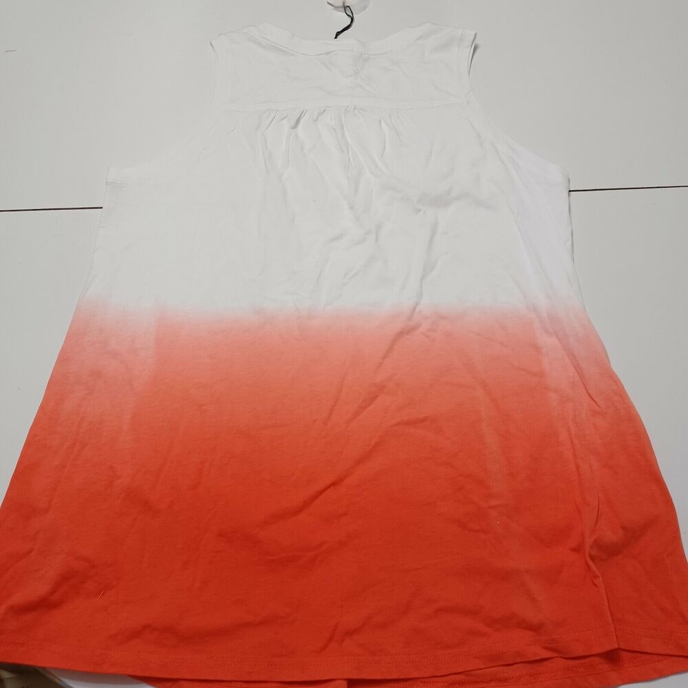 Cotton Bleu Womens Lg Tank Top White Scoop‎ Neck Tiered Pullover 100% Cotton New